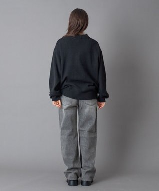 WEGO 【ユニセックス着用ITEM】ワンポイントニットシャツ（LS） スミクロ