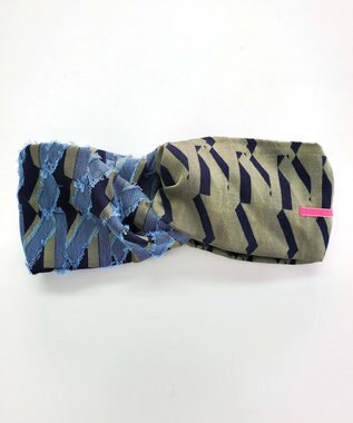 POLS ジャガード織 ヘアバンド ネイビー