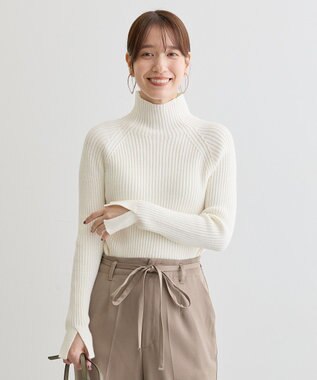 Green Parks ・Ｐｅｔｉｔ　Ｆｌｅｕｒ　ボトルネックリブニット Off White