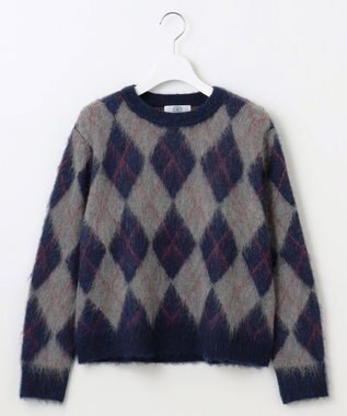 J.PRESS LADIES L 【WEB限定】FLUFFY ARGYLE ニット 【WEB限定】ネイビー×グレー系5