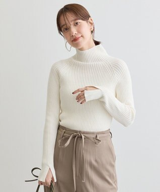 Green Parks ・Ｐｅｔｉｔ　Ｆｌｅｕｒ　ボトルネックリブニット Off White