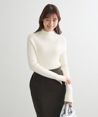 Green Parks ・Ｐｅｔｉｔ　Ｆｌｅｕｒ　ボトルネックリブニット Off White