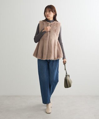 Green Parks ・Ｐｅｔｉｔ　Ｆｌｅｕｒ　ボトルネックリブニット Charcoal Gray