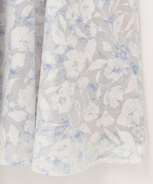 ANY SIS 【洗える】フラワープリントドッキングニット ワンピース アイスグレー系