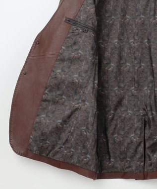 JOSEPH ABBOUD 【長く育てたいサスティナブルなレザー】ベジタブルラムレザージャケット ブラウン系