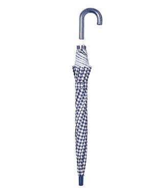 MOONBAT 【キッズ】晴雨兼用日傘 長傘 ギンガムチェック 裾リフレクター 50cm 遮光 遮熱 UV ディープブルー