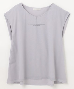 ANY チュールデザインフレンチスリーブTシャツ グレー