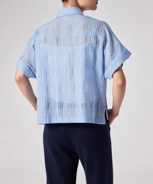 Paul Smith ワッシャーチェック シアー シャツ ライトブルー