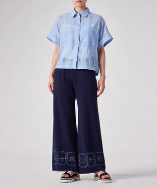 Paul Smith ワッシャーチェック シアー シャツ ライトブルー