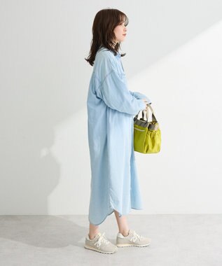 Green Parks シアーデニムシャツワンピース Light Indigo