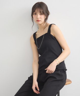 earth music&ecology ワイドストラップキャミソール Black