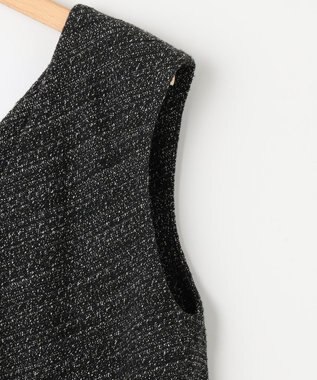 組曲 ファンシーツイード Vネックジャンスカ ブラック系