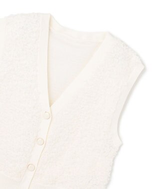 GRACE CONTINENTAL チュールフリルニットベスト ホワイト