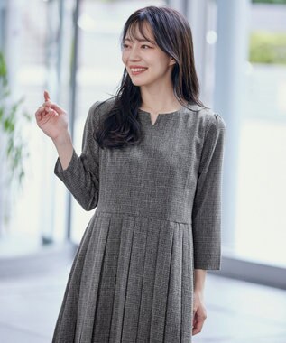 Tiaclasse 【洗える】プリーツワンピース チャコールグレー