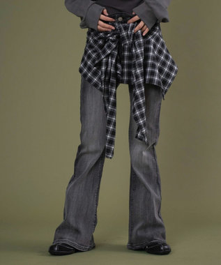 WEGO フェイクスリーブフレアデニム