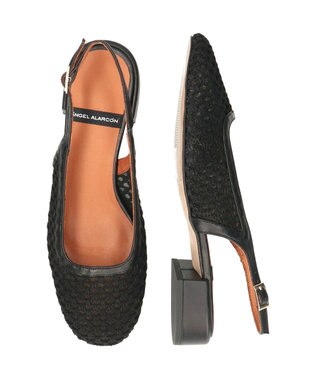 INTER-CHAUSSURES 【ANGEL ALARCON】ラウンドトウメッシュバックバンド ブラックコンビ