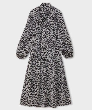 GRACE CONTINENTAL レオパードドレープドレス グレー