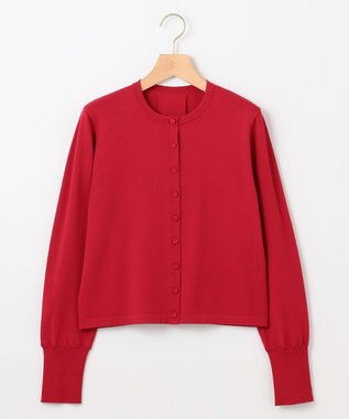 組曲 クルミボタン ニットカーディガン レッド系