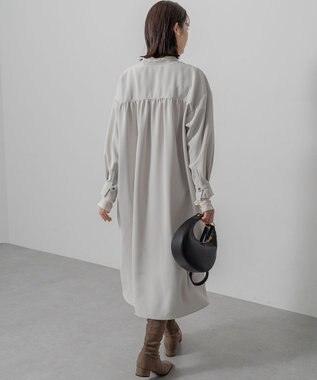 組曲 S ウーステッドライク ワンピース ライトグレー系