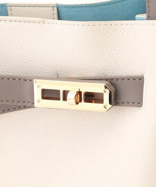 LA BAGAGERIE コンビカラーA4トートバッグ アイボリー