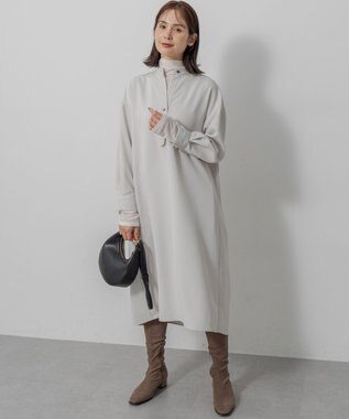 組曲 S ウーステッドライク ワンピース ライトグレー系