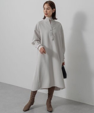 組曲 S ウーステッドライク ワンピース ライトグレー系