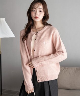 WEGO 【WEB限定/25年秋冬新作】別注USPOLO微起毛カーデ ライトピンク