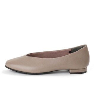 AcureZ Vカットフラットパンプス「母趾にやさしい美パンプス」 チャコール