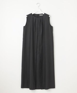 自由区 【WEB限定カラーあり・洗える】タッサーポプリンノースリーブ ワンピース ブラック