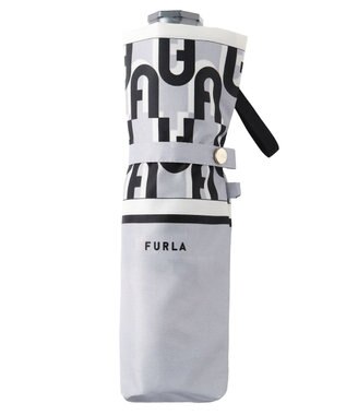 MOONBAT FURLA 折りたたみ傘 アーチロゴ グレー