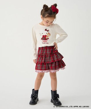 ANY KIDS 【ハローキティ×ANY KIDS】アップリケ 長袖Tシャツ オフホワイト