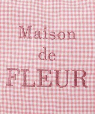 Maison de FLEUR ブランドロゴ刺繍ギンガムスクエアトート Pink