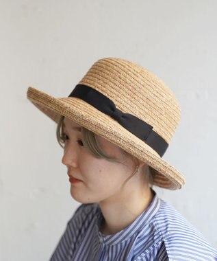 石田製帽 ラフィアブレードミックス セーラ 2WAY ベージュミックス