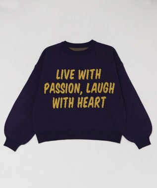 WEGO レタリングニットプルオーバー ネイビー