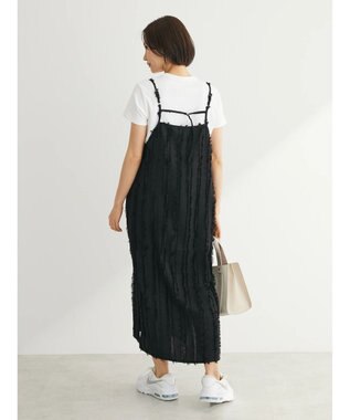 Green Parks フェザージャガードキャミワンピース Black