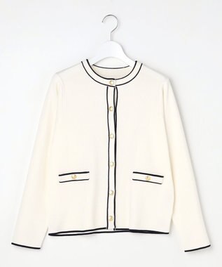 ANY SIS S 【花粉対策】ラインポイント カーディガン オフ