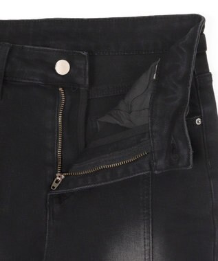 WEGO レースアップストレッチフレアデニム ブラック