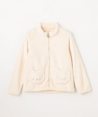 ANY KIDS 【ドッキング可能】ネコボアブルゾン シロネコ