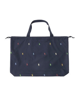 MOONBAT POLO RALPH LAUREN(ポロ ラルフローレン)  【C-zeroはっ水】ポケッタブルレインバッグ ポロポニーカラードット ネイビーブルー