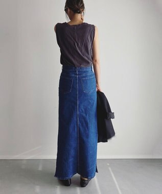 woadblue ＜坪田あさみさんコラボ＞LINE ラインスカート ミッドブルー MIDBLUE