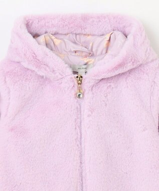 ANY KIDS アニマル耳 フェイクファー ブルゾン ラベンダー×ウサギ