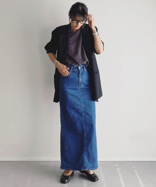 woadblue ＜坪田あさみさんコラボ＞LINE ラインスカート ミッドブルー MIDBLUE