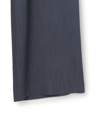 ICB L 【洗える】 ドレープスラブデニム ワイドパンツ インディゴ系