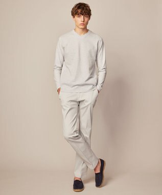 JOSEPH ABBOUD 【キングサイズ・オリジナルオーガニックコットン使用】JOE COTTONサッカーVネックシャツ ライトグレー系7