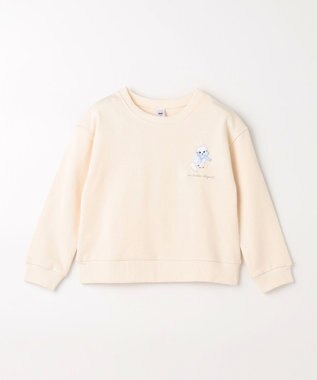 ANY KIDS アニマル バックプリントトレーナー エクリュ×ネコ