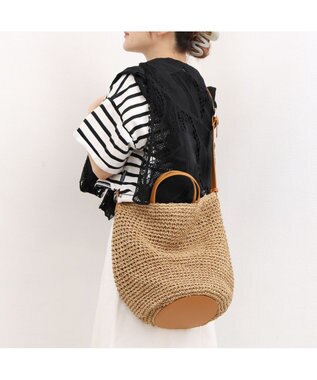 UNBILLION カシュカシュ cachecache / 丸底バケットクロッシュ2wayトート カゴバッグ キャメル