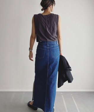 woadblue ＜坪田あさみさんコラボ＞LINE ラインスカート ミッドブルー MIDBLUE