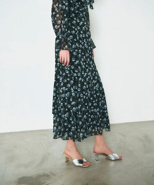 GRACE CONTINENTAL スモールフラワーマーメイドスカート ブラック