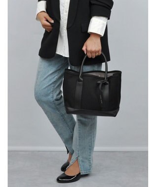 UNBILLION cachecache パーテーションキャンバストートバッグ ブラックブラック