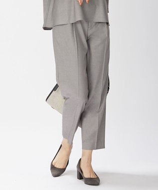 J.PRESS LADIES 【洗える・UVケア・速乾】OXIJEWELストレッチ テーパード パンツ ライトグレー系
